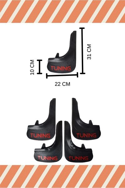 ATALAY TİCARET Renault Symbol 4-Piece Dust Cover and Fender Set - Lettered Mudguard