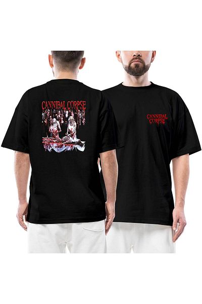 Z zepplin Μπλουζάκι Cannibal Corpse Essential μπροστινό πίσω με στάμπα μαύρο oversize