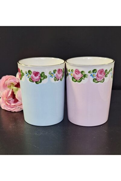 BY.RAYKA PORSELEN El Dekor İKİ KİŞİLİK KUPA PORSELEN EL BOYAMA