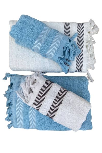 Sudem Home Collection King Size Bathroom Set - 4 Piece 100% Cotton Bath Towel Set