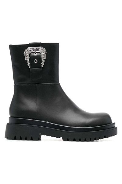 VERSACE JEANS COUTURE Black Booties Womens Shoes