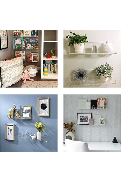 Trend Pleksi Pleksi 2'li Duvar Raf Takımı (Şeffaf)