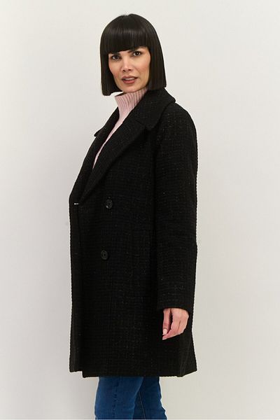 Anne Klein Women Fleece Long Sleeve Trench Coat, Black