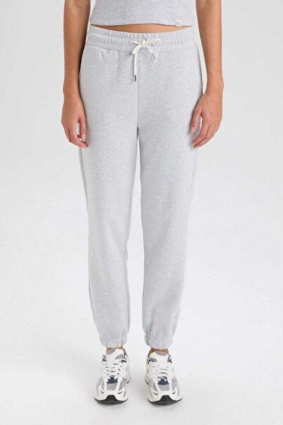 THE WHITE Γυναικείο παντελόνι Jogger σε γκρι χρώμα από λάστιχο