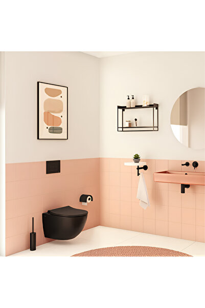 VitrA S60 Mat Siyah Smootflush Asma Klozet 7510b083-0090, Yavaş Kapak 131-483-009