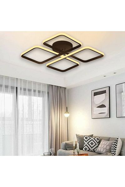 neeko Novem Black Plafonier Controlled Led Chandelier – Modern Lighting with 3 Color Light Options