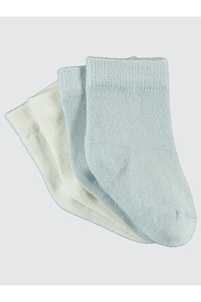 Civil Baby Set of 2 Ecru-Blue Bamboo Socks for Baby 6-18 Months