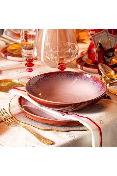 Zsa Zsa Zsu Fonte Stoneware Çukur Tabak 22x22x6 Cm Fuşya