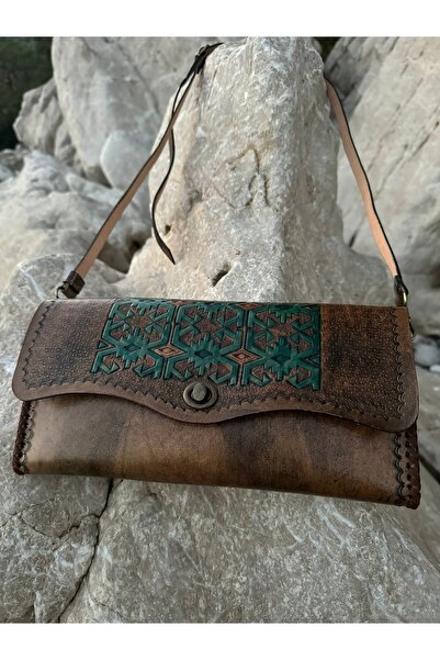 NOBLEISTIQUE Kilim Desenli Özel Tasarım Sanatsal El Yapımı Otantik Portföy Ka...