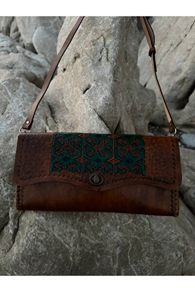 NOBLEISTIQUE Kilim Desenli Özel Tasarım Sanatsal El Yapımı Otantik Portföy Ka...