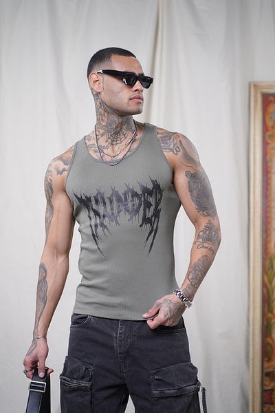 Butik Trend We Camisole Fabric Front Printed Slim Fit Fit Men's Undershirt