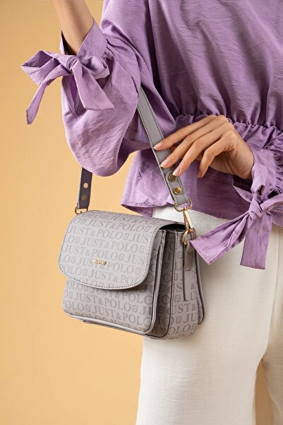 Just Polo Women's Gray Hand and Shoulder Bag