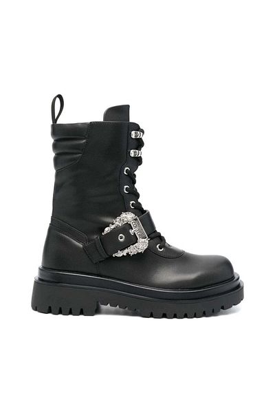 VERSACE JEANS COUTURE Black Booties Womens Shoes