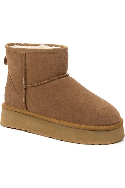 Keddo Brown Booties Womens Shoes