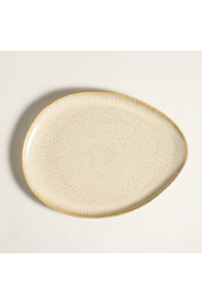 Zsa Zsa Zsu Fonte Stoneware Yemek Tabağı 31x24x3 Cm Sarı
