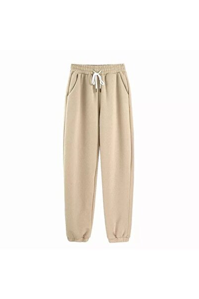 THE WHITE Unisex Μπεζ Χρώμα επένδυση fleece Φούτερ με βαμβακερή επένδυση