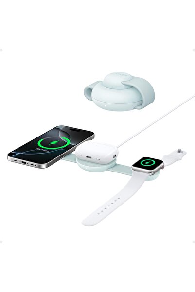 Anker Maggo 3in1 Kablosuz Katlanır Şarj - Yeşil - B25m8
