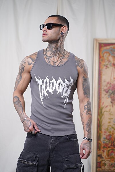 Butik Trend We Camisole Fabric Front Printed Slim Fit Fit Men's Undershirt