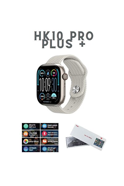 Teknotopia HK10 Pro Plus Akıllı Saat Amoled Ekran Gen5 Yapay Zeka G-Sensör Bl...