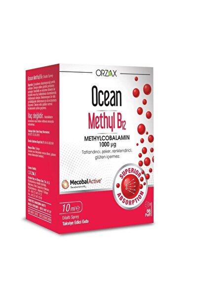 Ocean Methyl B12 Sprey - Methylcobalamin Dil Altı Spreyi 1000 Mcg 10ml
