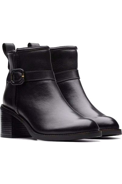 CLARKS Black Booties Womens Shoes