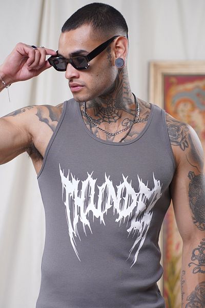 Butik Trend We Camisole Fabric Front Printed Slim Fit Fit Men's Undershirt