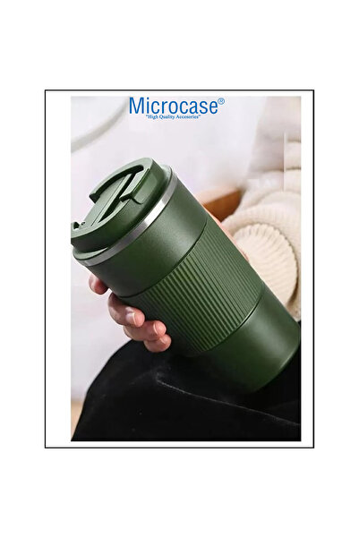 Microcase 304 Pazlanmaz Çelik 500 Ml Kaydırmaz Lastikli Termos Bardak Mug - AL5027