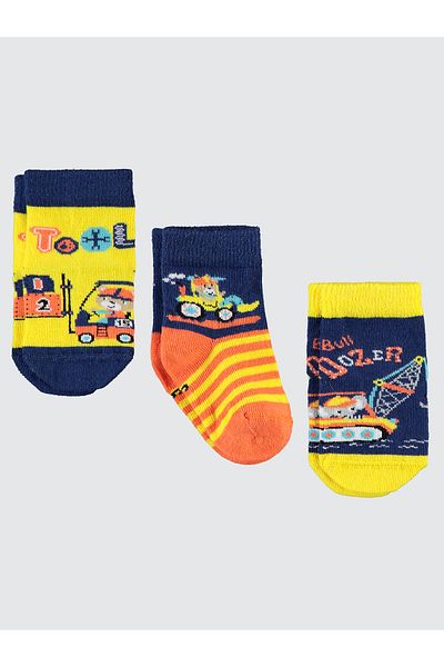 Civil Baby Baby Boy 3-Piece Socks 6-18 Months Yellow