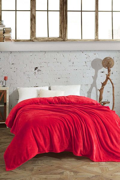 Elart Daisy Red Double Blanket