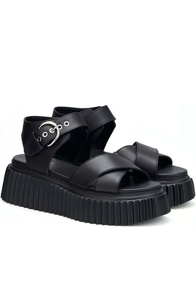 AGL Black Sandals Womens Shoes