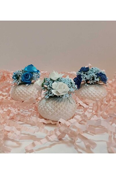 Dekora Çiçek 3'lü Mini Vazo, Süslük, Kahve Yanı Sunumu, Hediyelik, Dekoratif ...