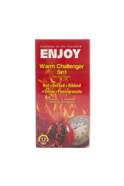 Enjoy Pack Of 2-12-Piece 5-In-1 Warm Challenger Premium Condom Set