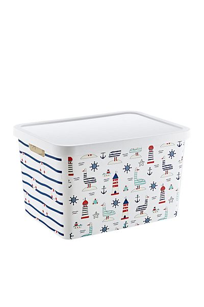 Smartware Stafi Patterned Multi-Purpose Box with Lid 18 LT