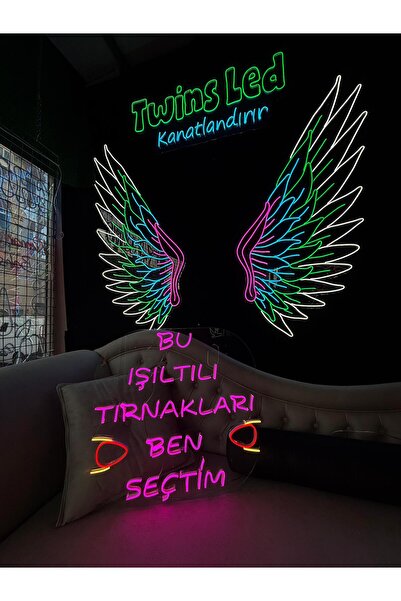 NEON TABELACIM Bu Işıltılı Tırnakları Ben Seçtim Yazılı Neon Tabela