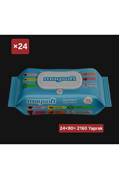 Maysoft مناديل مبللة 90 24 قطعة * 90 2160 ورقة