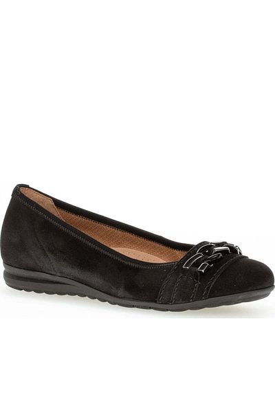 GABOR Black Flats Womens Shoes