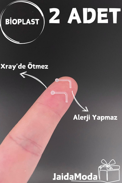 Jaida Moda Şeffaf Top Uçlu Bioplast Hızma Piercing 2 Adet