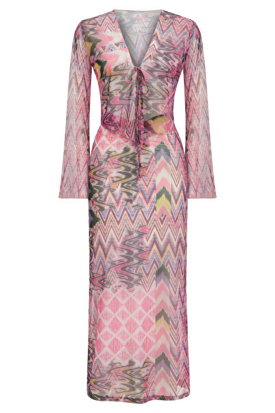 AQUELLA Çok Renkli Tül Crop Top-Etek Takım