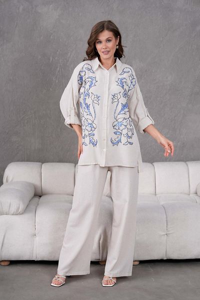 BURRASCA Embroidered Linen Suit