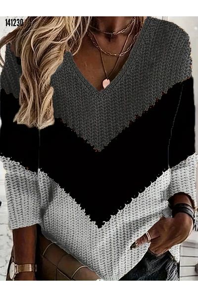 Kokosh moda Νέα σεζόν Γυναικεία μακρυμάνικη πλεκτή μπλούζα με λαιμόκοψη V
