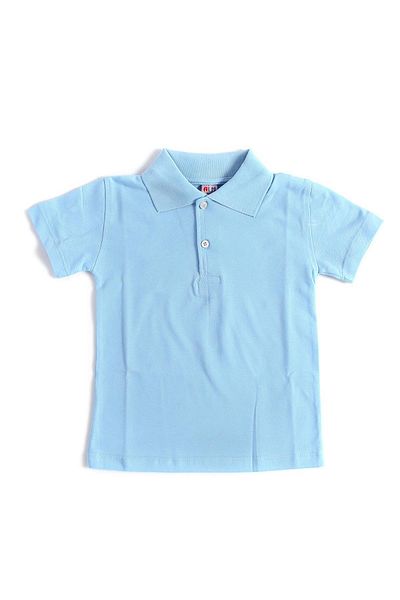 xdeonss Tricou albastru cu mânecă scurtă, culoare uni, guler, 6-16 ani, școală pentru copii, tricou Lakos, tricou cu guler polo