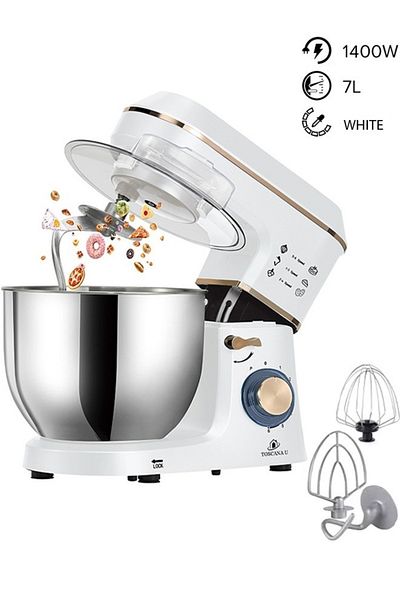 TOSCANA U Hyper Plus electric mixer, 7 liters, 1400 watts, with lid and LED lighting
