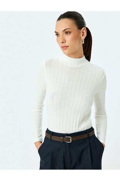 Koton Slim Fit Long Sleeve Stand Collar Basic T-Shirt