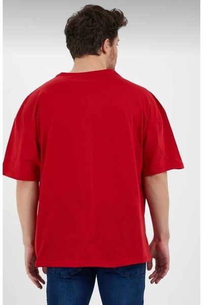 Dolunay İş Elbiseleri Unisex Cotton Khaki Crew Neck Oversize T-shirt