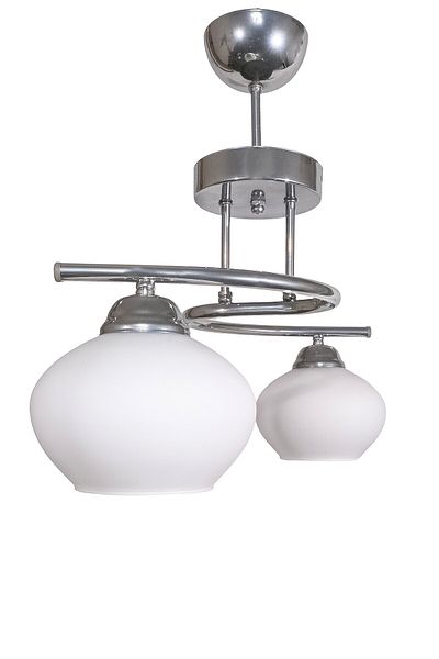 Fer Avize Fuji Modern Decorative Chrome Color 2-Piece Glass Chandelier Living Room - Kitchen - Bedroom
