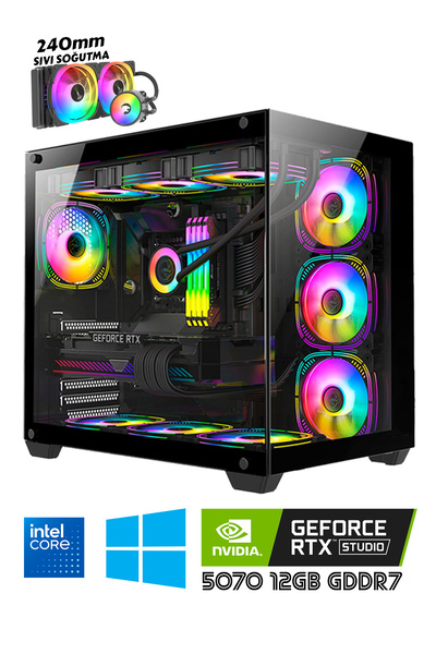 Zeiron Webstar X9 i7 12700F 12.Nesil 32GB RAM 1TB M.2 NVMe SSD RTX5070 Sıvı Soğutmalı Oyuncu Bilgisayarı