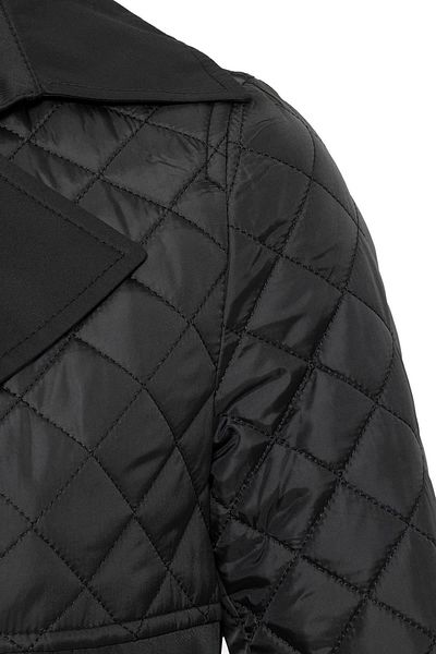 Olcay Schwarzer gesteppter Trenchcoat – wasserabweisend und gefüttert 6627