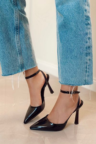 POLKA STORE Venus Pointed Toe Back Open Stiletto Strap Evening Dress Heeled Women's Shoes