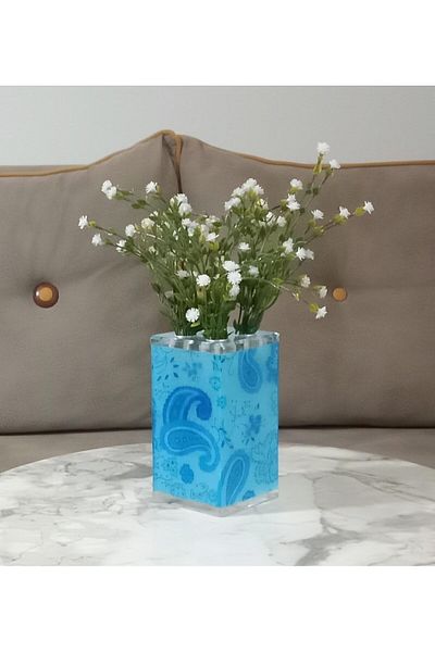 STOREMAX MU-ARTSHOP ΠΕΡΙΛΑΜΒΑΝΕΤΑΙ, ΠΕΡΙΛΑΜΒΑΝΕΤΑΙ ΒΑΣΙΛΙΚΟ, ΛΟΥΛΟΥΔΙ ΣΕ ΒΑΣΙΛΙΚΟ, ΛΕΥΚΟ ΤΕΧΝΗΤΟ ΛΟΥΛΟΥΔΙ, ΔΙΑΚΟΣΜΗΤΙΚΟ ΜΠΛΕ ΒΑΣΙΛΙΚΟ 7Χ7Χ17ΕΜ.