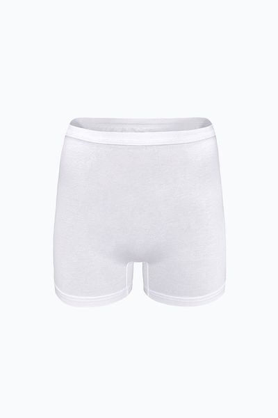 Malabadi Women's White Non-Marking Modal High Waist Boxer 108